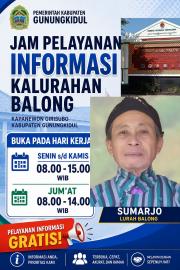 JAM LAYANAN DAN TARIF PERMOHONAN INFORMASI DI KALURAHAN BALONG